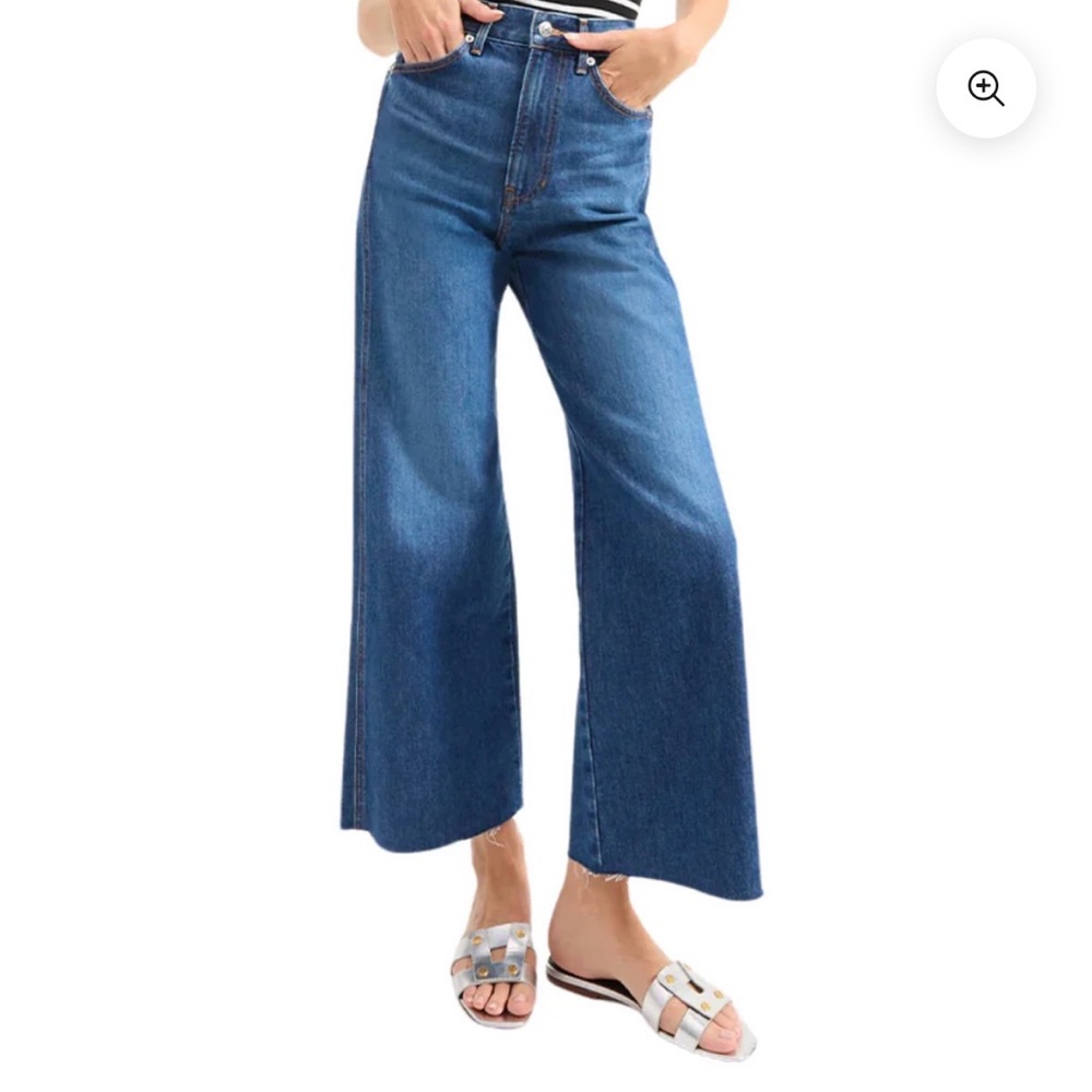 Veronica Beard Taylor Cropped Wide Leg Jean